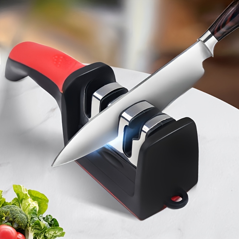 

4-stage Professional Kitchen Knife Sharpener - Diamond & Ceramic Sharpening Tool, Manual For Home And Restaurant Use