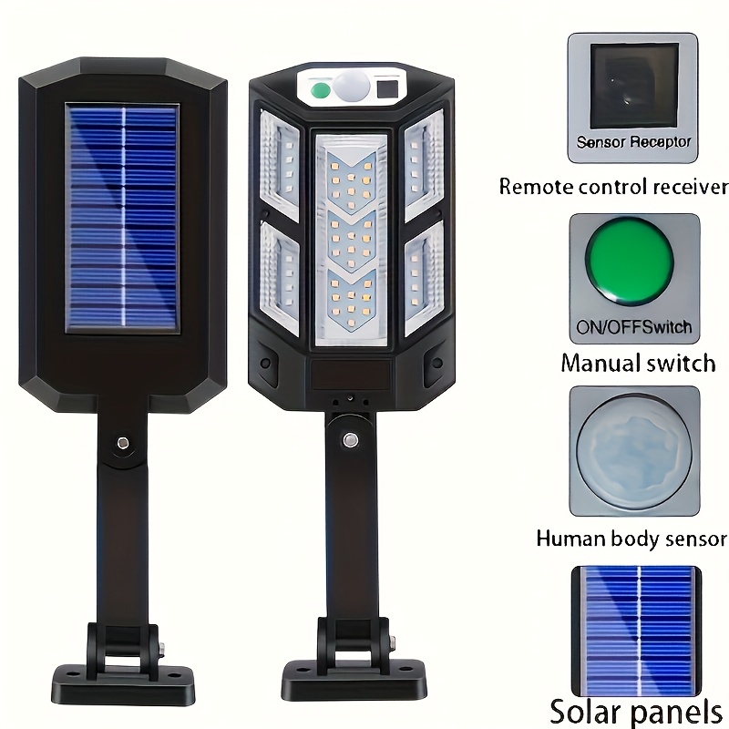 2pcs Commercial Street Area Light with Motion Sensor, 6500K Super Bright, 3 Adjustable Lighting Modes, Semi-Recessed Mount, Outdoor Garden Safe Street Yard Lights, Outdoor Lighting | Modern Solar Lights | Solar LED Technology, Outdoor Solar Lights