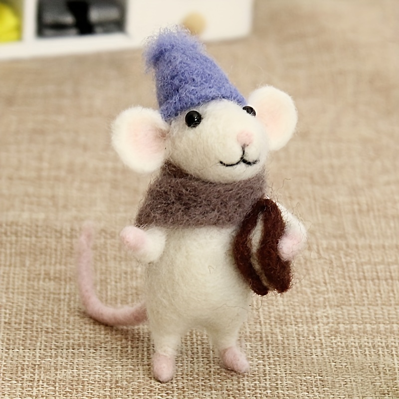 beginner friendly diy wool felt rat and sheep kit