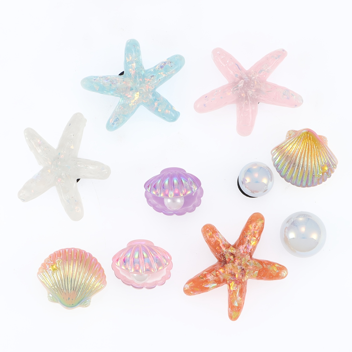 

12pcs 3d Resin Shoe Charms Lovely Shoe Charms For Girls For Womens Decoration Starfish Seashells And Pearl For Shoes Charms Shoes Accessories