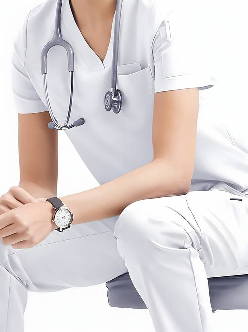 white short sleeved workwear v neck design front pocket left arm with small pocket workwear is usually used for healthcare convenient for to work this multi is used to store used pens sticky notes etc and womens t shirt