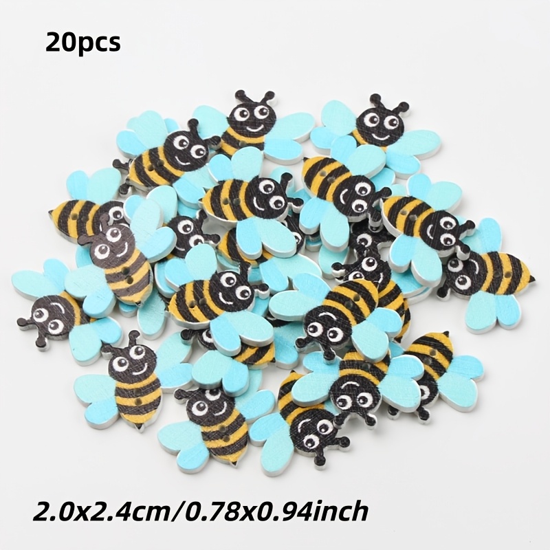TEMU Cute With Button Beads 20pcs 20x24mm Craft Diy Sewing Clothing Scrapbooking Accessory - Wooden Decorative Buttons For Clothing