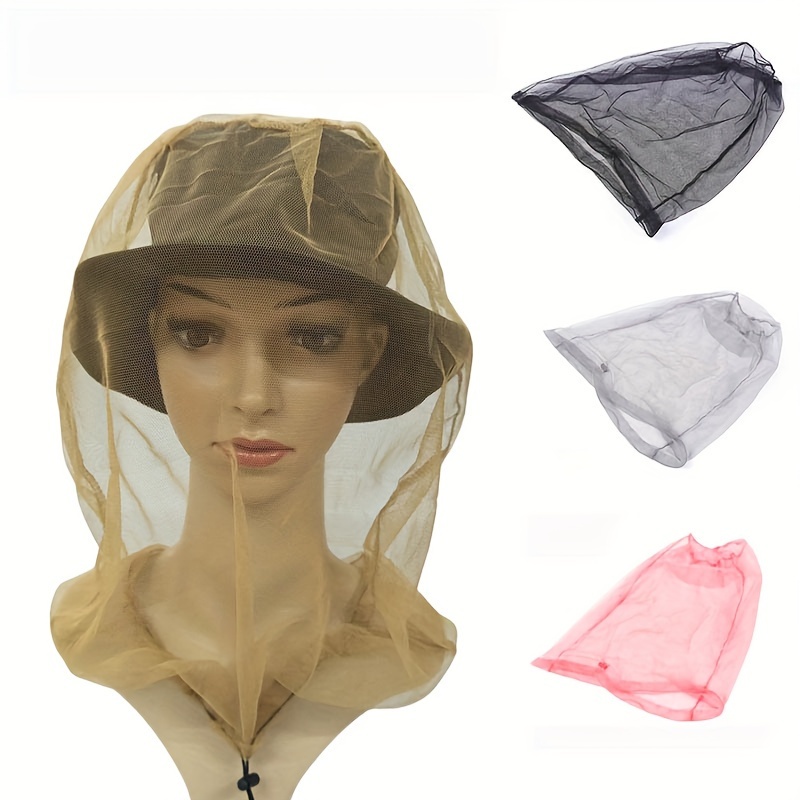 

1pc Chapeau de randonnée unisexe avec couvre-visage en respirante, casquette de pêche pour hommes et femmes, protection solaire de camping, lavable à , noir - Matériau textile ≥80%