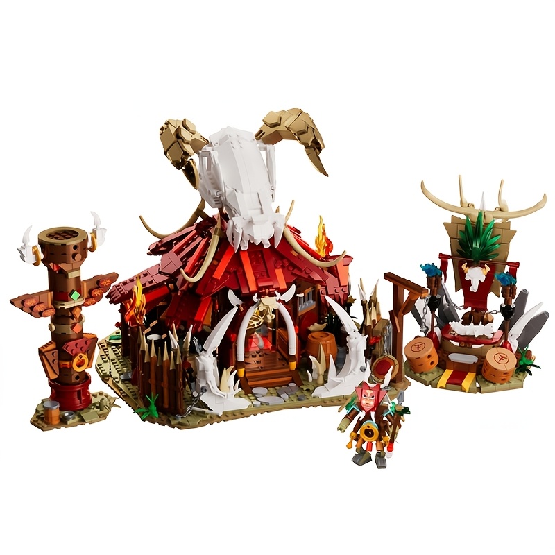 Without Original Box 2098pcs Bricks Building Set Campsite Model Assembly Building Blocks Model For Christmas Halloween Birthday Gift, Imb30104 Medieval Fort Block Toys For Valentines Gifts.