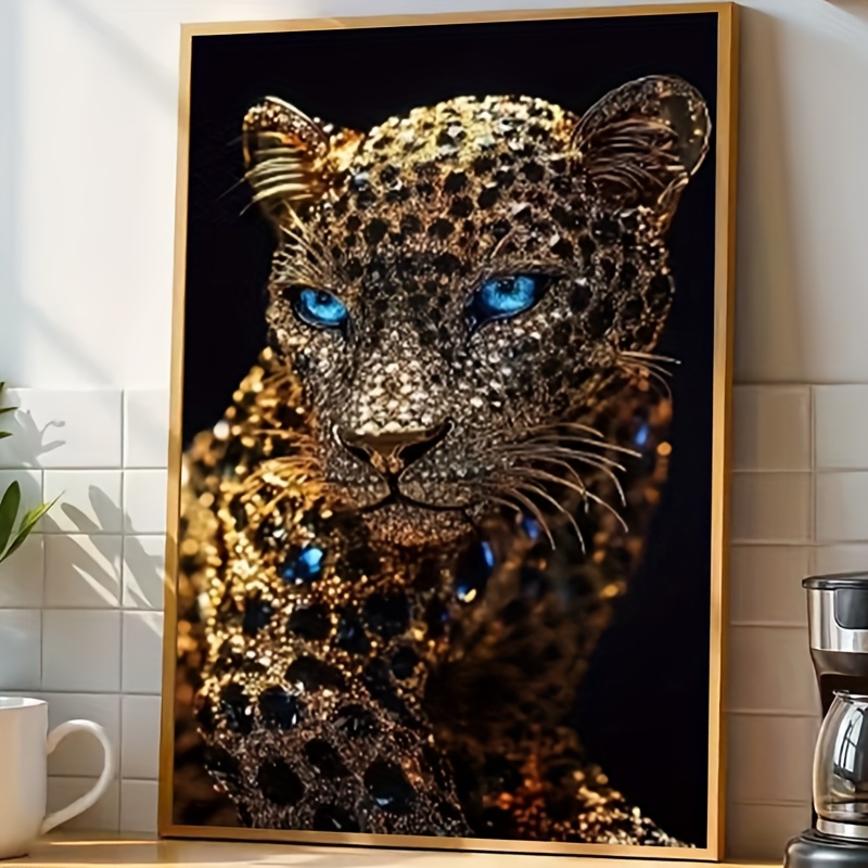 TEMU 2d Flat, A Frameless Canvas Painting - Elegant 2d Flat Artwork - Lion, Oil Painting Wall Art, Luxurious Home Decor, Suitable For Living Room,
