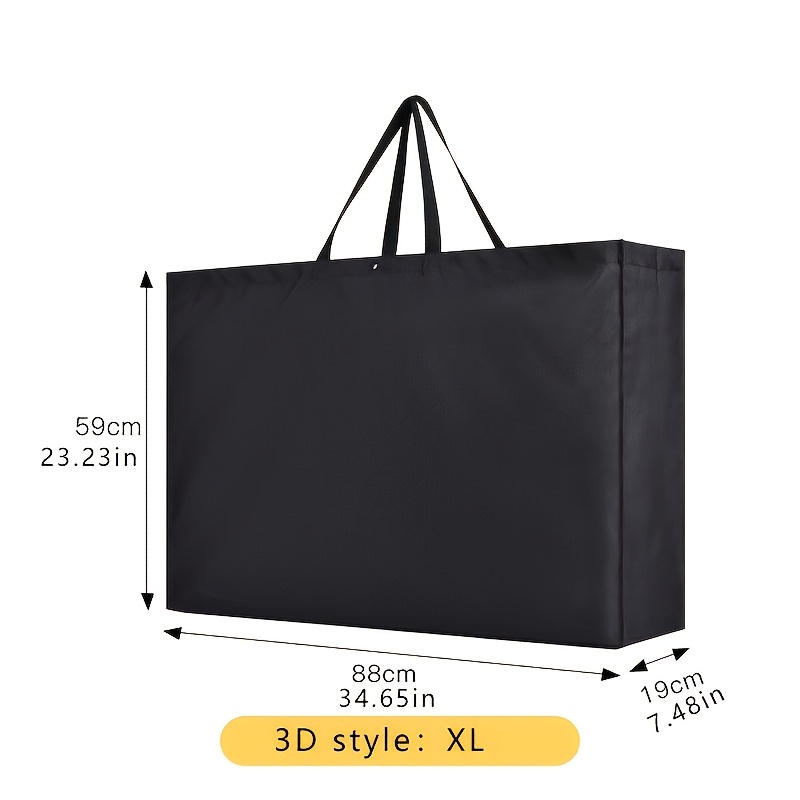 TEMU 1pc Extra Large Capacity Oxford Cloth Shopping Moving Tote Supermarket Shopping Bag Black Large Capacity Gift Packaging Bag Gift Drawing Board