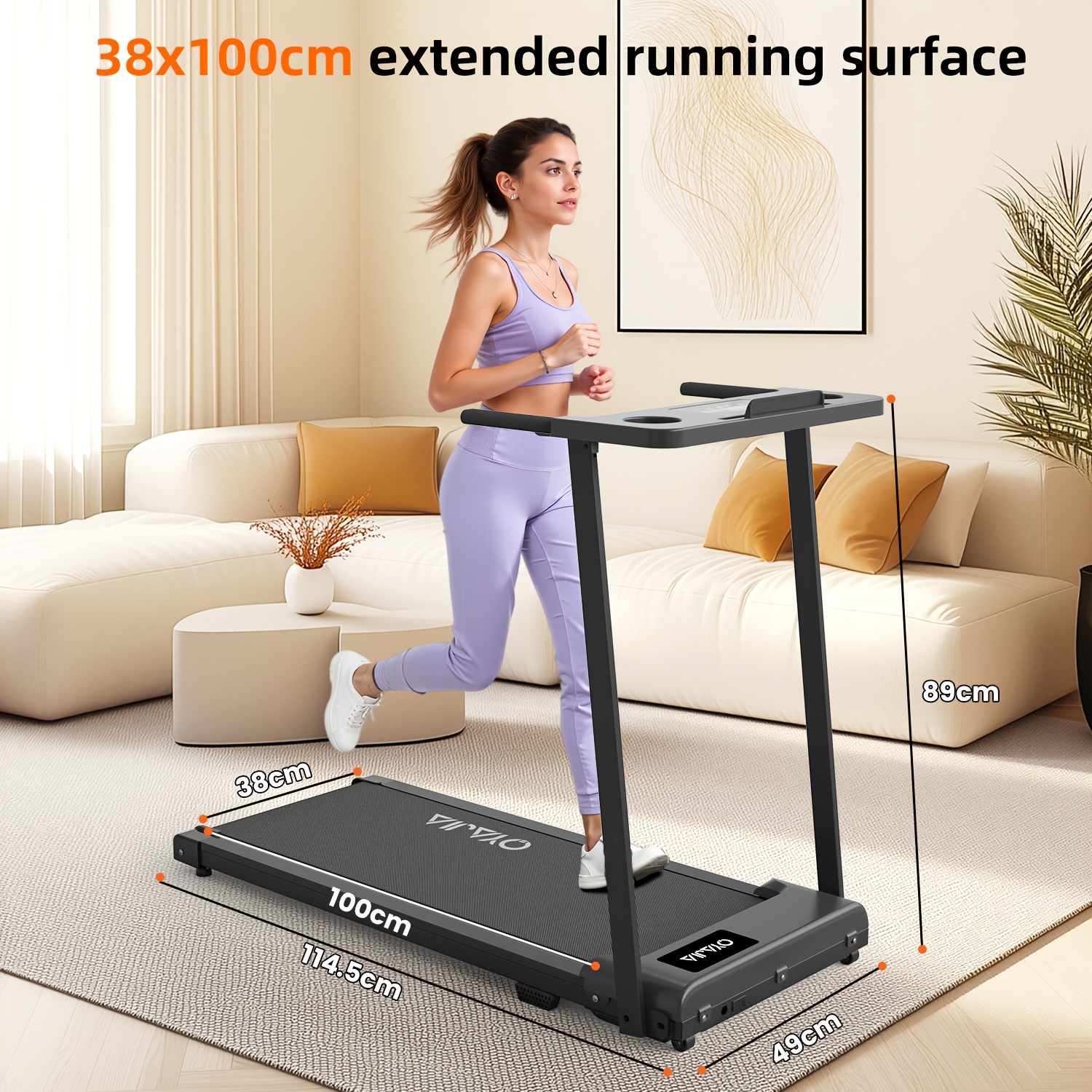 TEMU Folding Treadmill, 3-in-1 Treadmill, Home Treadmill, Walking Running Machine, Quiet Motor Treadmill, Compact Treadmill, Bluetooth Speakers, Led