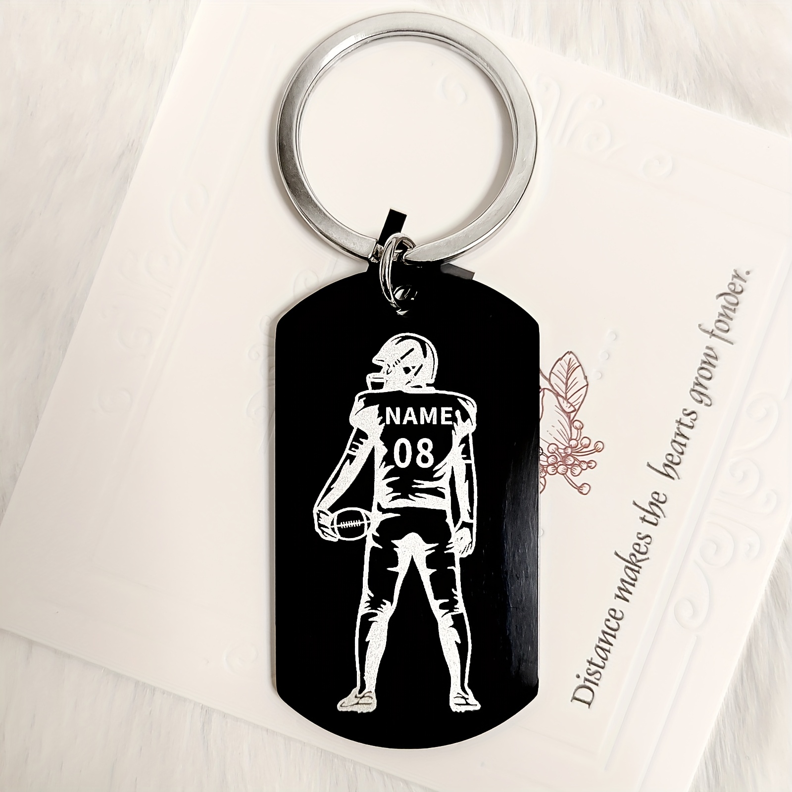 

1pc Personalized Steel Keychain - Engraved And - And For Day, Birthdays, And For