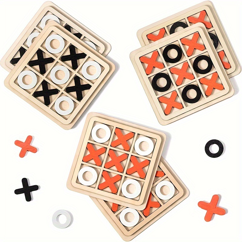 mini wooden tic tac toe chess set creative family game for   perfect birthday gift for boys girls ideal for party favors stocking stuffers details 1