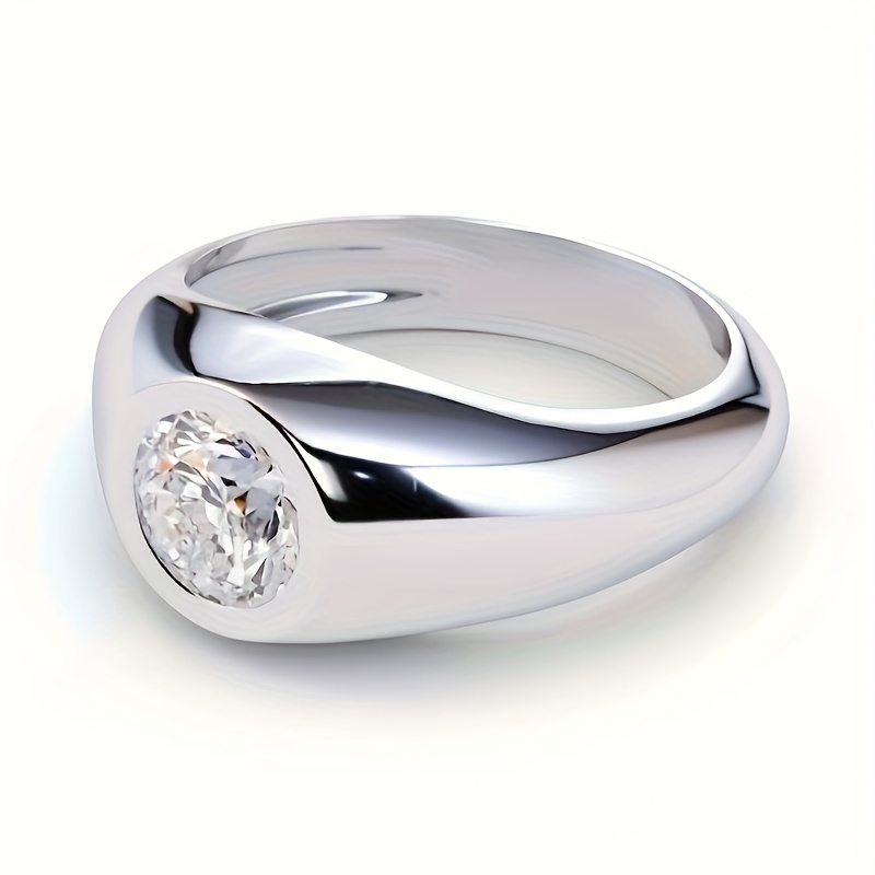 Women's S925 Silver Inlaid 3 Carat Moissanite Ring, Noble Design
