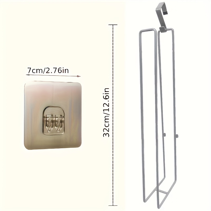 TEMU 穴あけ不要のアルミ製トイレットペーパーホルダー、壁掛け式バスルーム＆キッチンティッシュラック、粘着付き、安全な取り付け用頑丈な金属デザイン、省スペース収納ソリューション