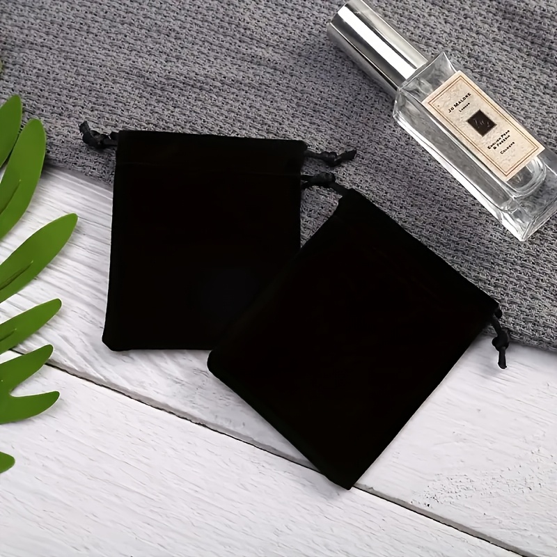 Custom Black Velvet Gift Bag with Drawstring