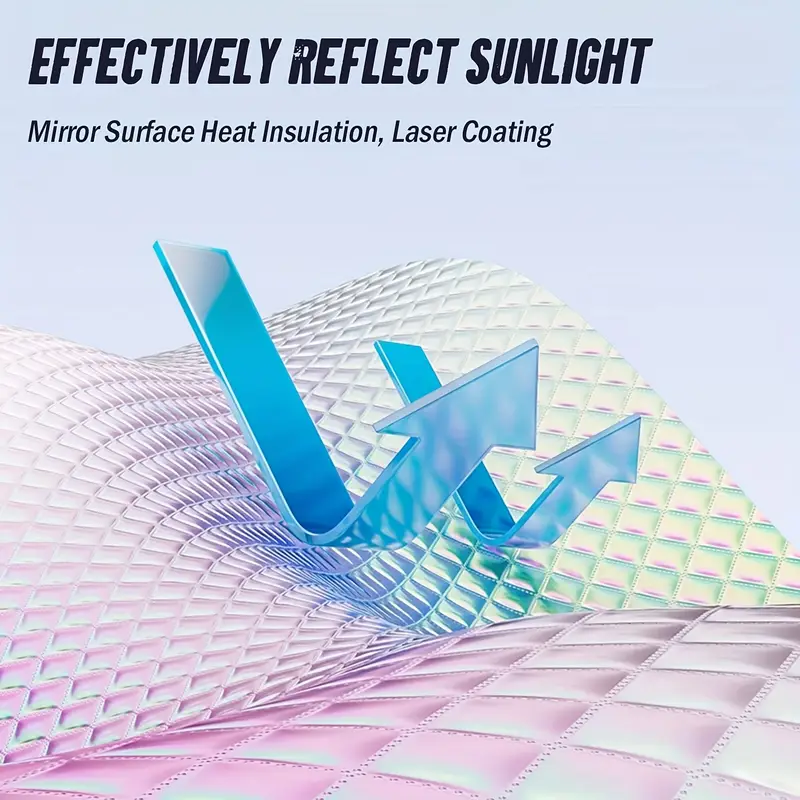 portable car windshield sun shade rhombus lattice 3 layer thickened titanium silvery coating uv sun protection extended edge no light leakage design car interior from uv damage fits most vehicles summer supplies Product details 3