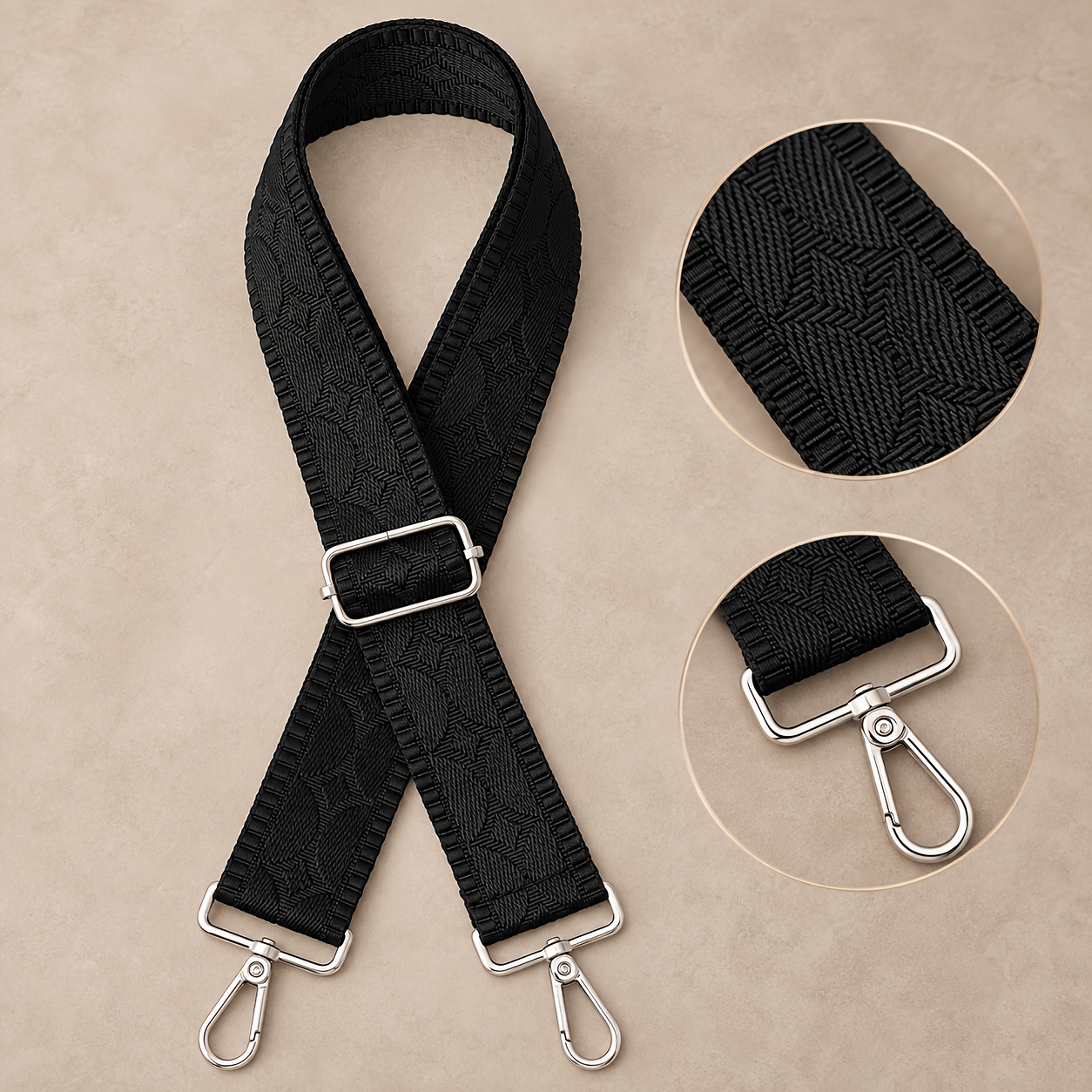 TEMU 1 pz/2 pz Tracolla Regolabile Larga da 120 cm, Tracolla a Bandoliera Jacquard da 3,8 cm/1,5 pollici, con Fibbia in Metallo, Ricambio Rimovibile