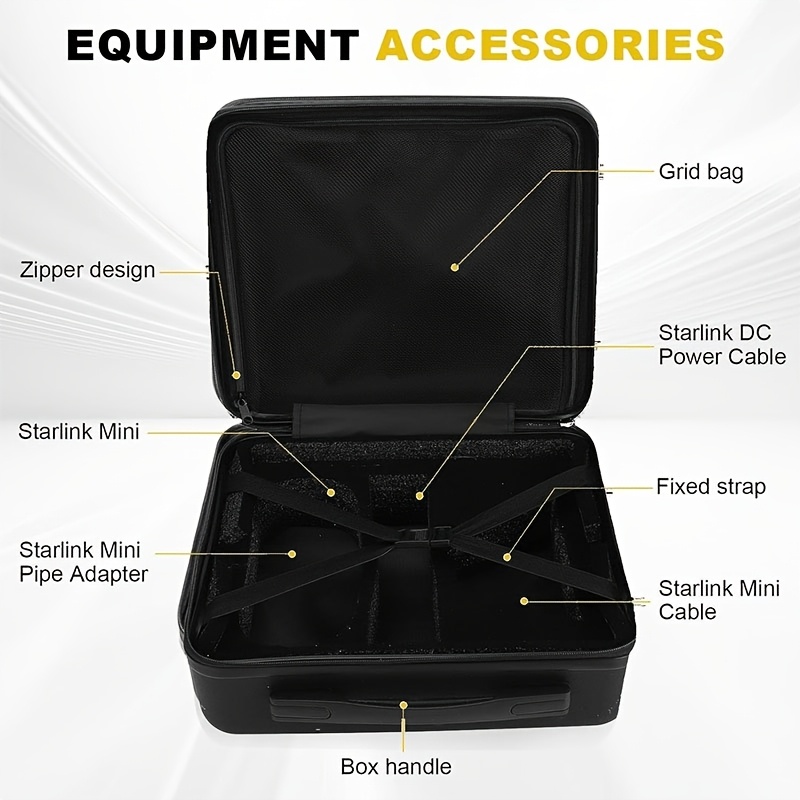 Étui Rigide Imperméable pour Parabole Starlink Noir - ABS Durable avec Mousse Prédécoupée – Image 6