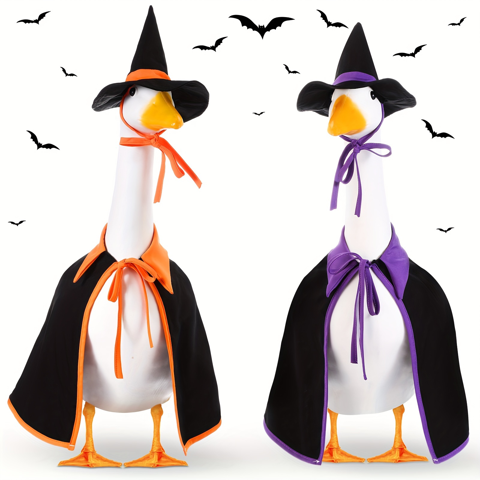 

2 Set Halloween Goose Outfit Lawn Porch Goose Cloths Costume Plastic Goose Clothing Fall Halloween Goose Outfit For 23" Goose Outdoor Patio Yard Lawn Art Decoration