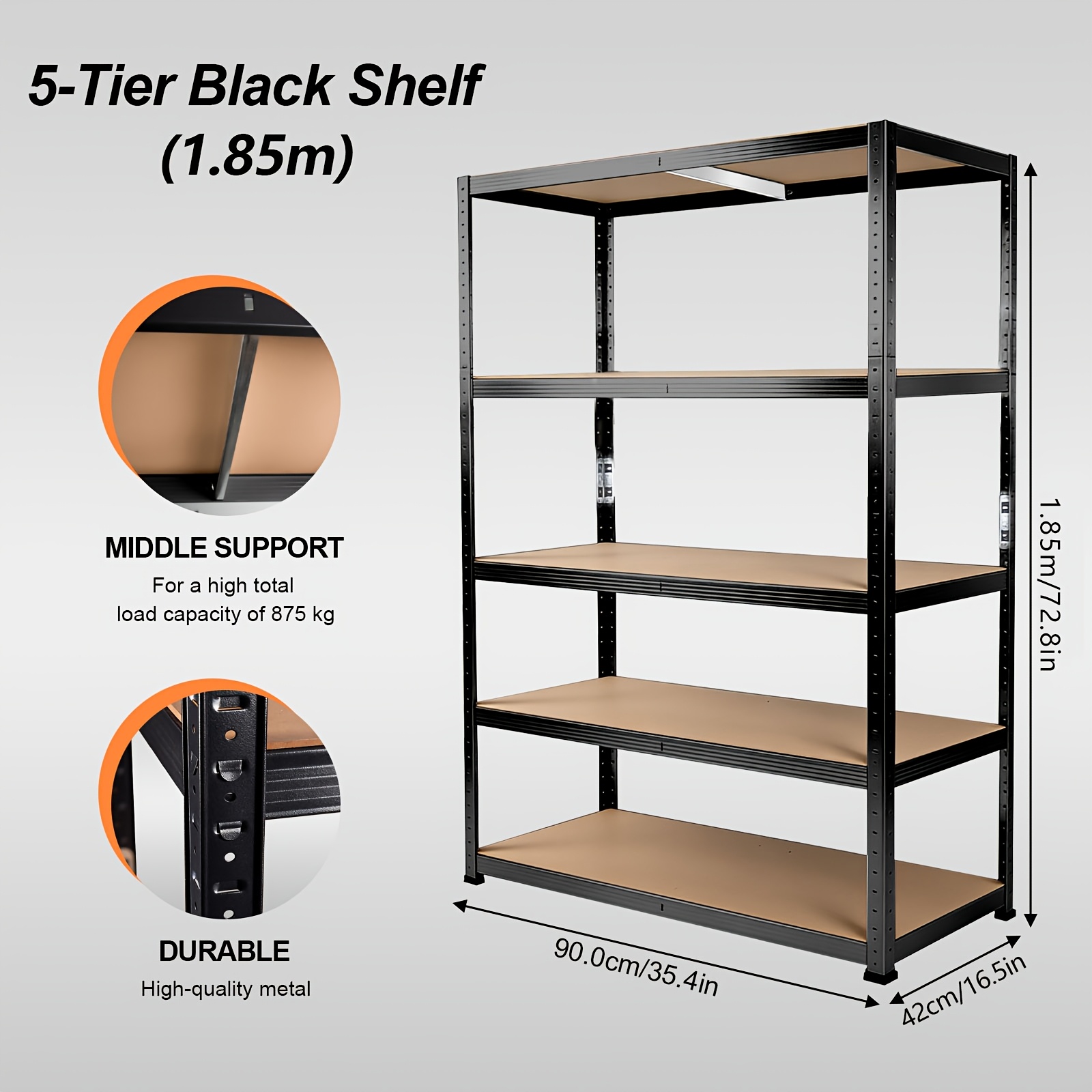 heavy duty 5 tier boltless shelving unit adjustable   metal storage shelf   garages sheds   and home office storage storage racks