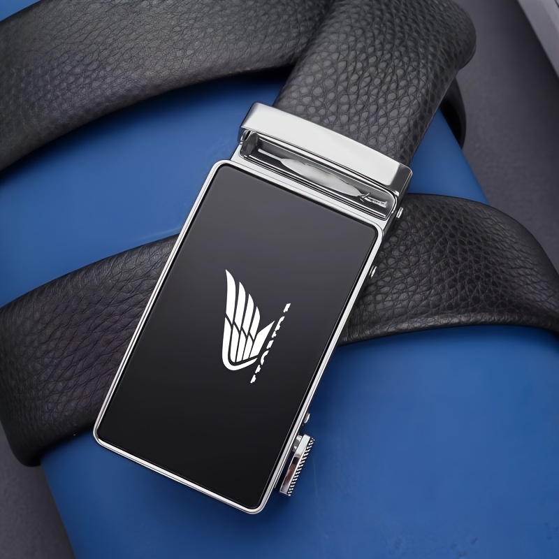TEMU Men's Motorcycle Wing Belt With Automatic - Adjustable Belt Suitable For Daily Wear & Travel, Automatic Buckling System, Comfortable Belt For