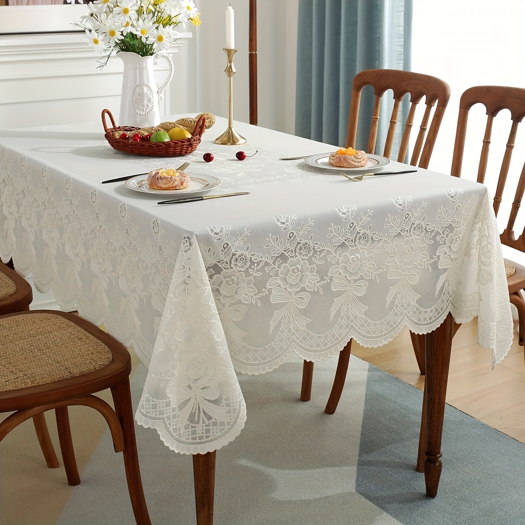 Nappe Rectangulaire Transparente en Plastique pour Salle à Manger,  Imperméable