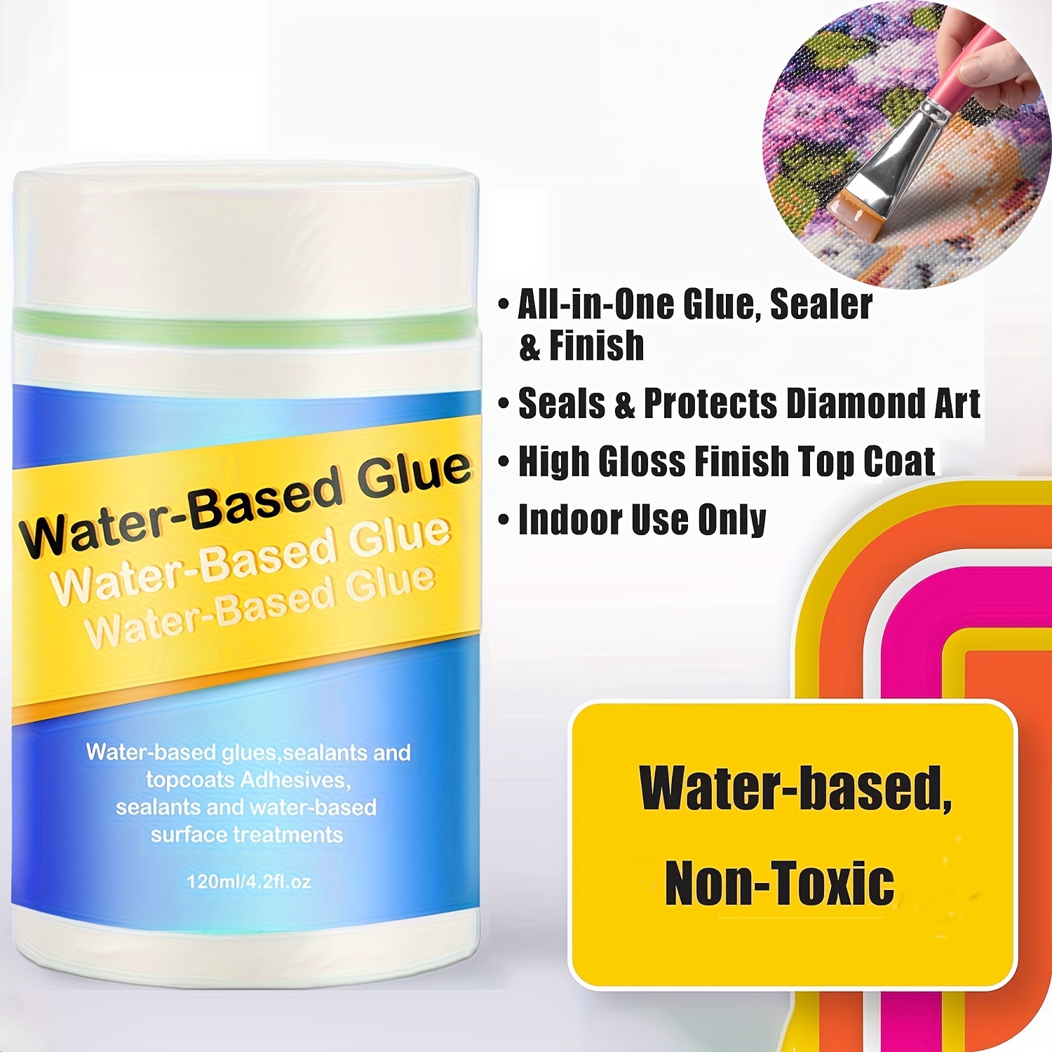 

shiny Finish" All-in-one Water-based Glue, Sealer & Finish - Perfect For Diy Crafts, Scrapbooking & Home Decor