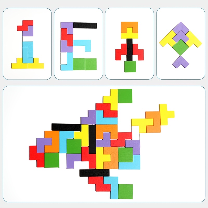 Colorful Wooden Puzzle, STEM Educational Toy