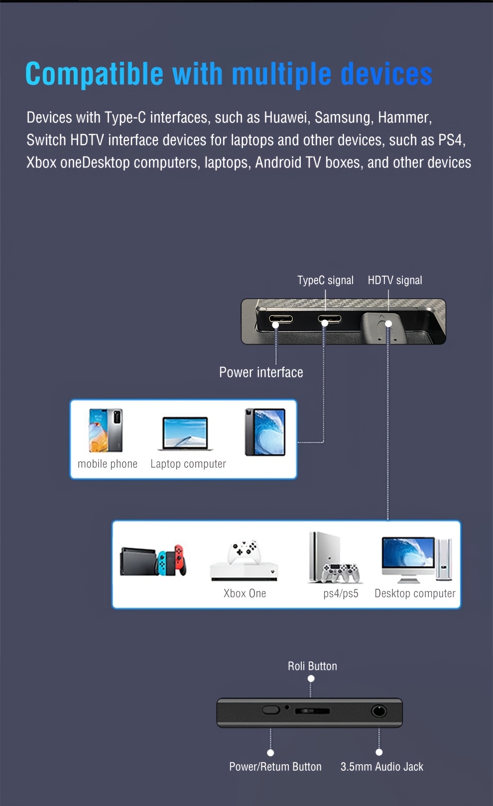 Monitor Portátil Anmite de 16 Pulgadas con Luz Azul Baja, 350 Nits, HDR 1200P, Relación 16:10, Ideal para Xbox/Ps5/Switch/Teléfonos Móviles/Computadoras/Laptops para Expansión