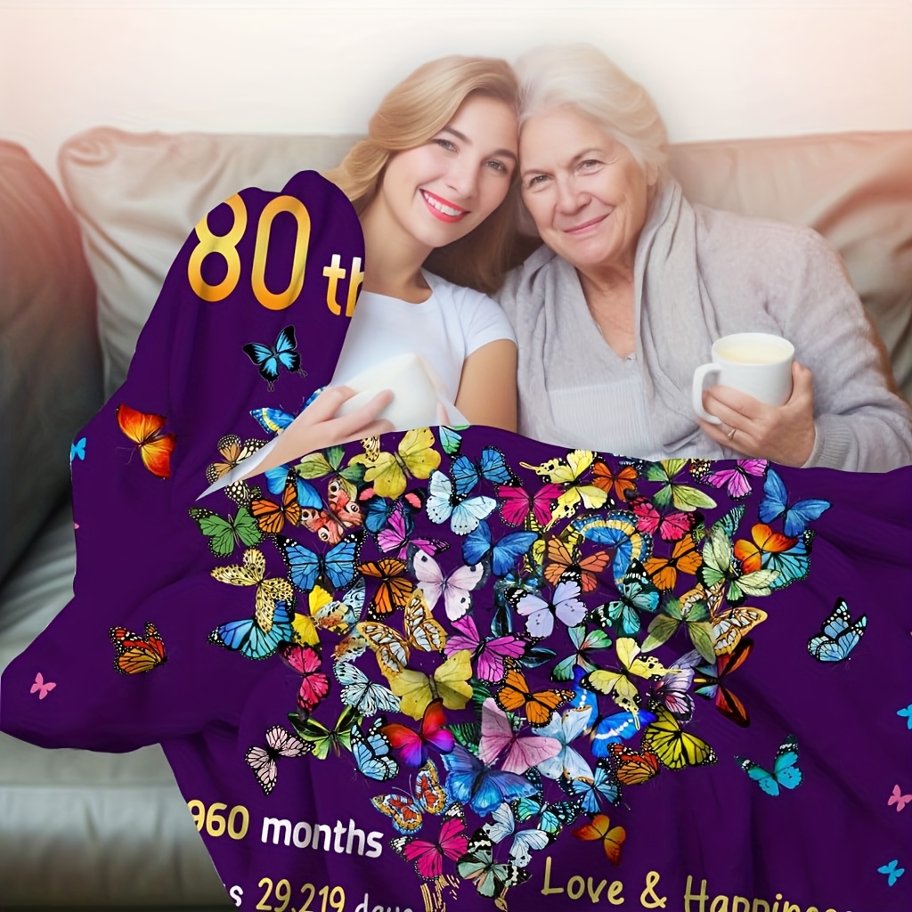 1pc 80th birthday gift women flannel throw Temu Australia