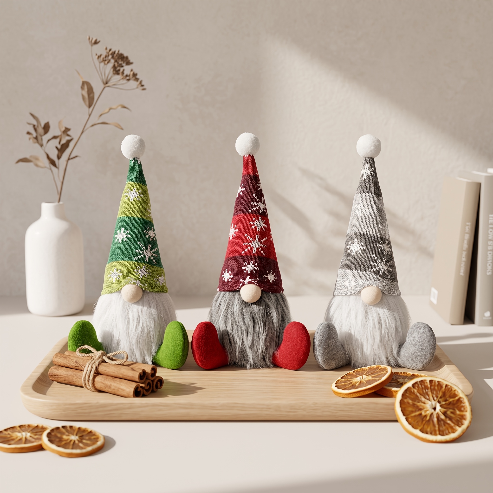 TEMU Figurines , poupées de gnomes de Noël décorées avec des anciens visage de style nordique, parfaites pour suspendre des décorations de fête de