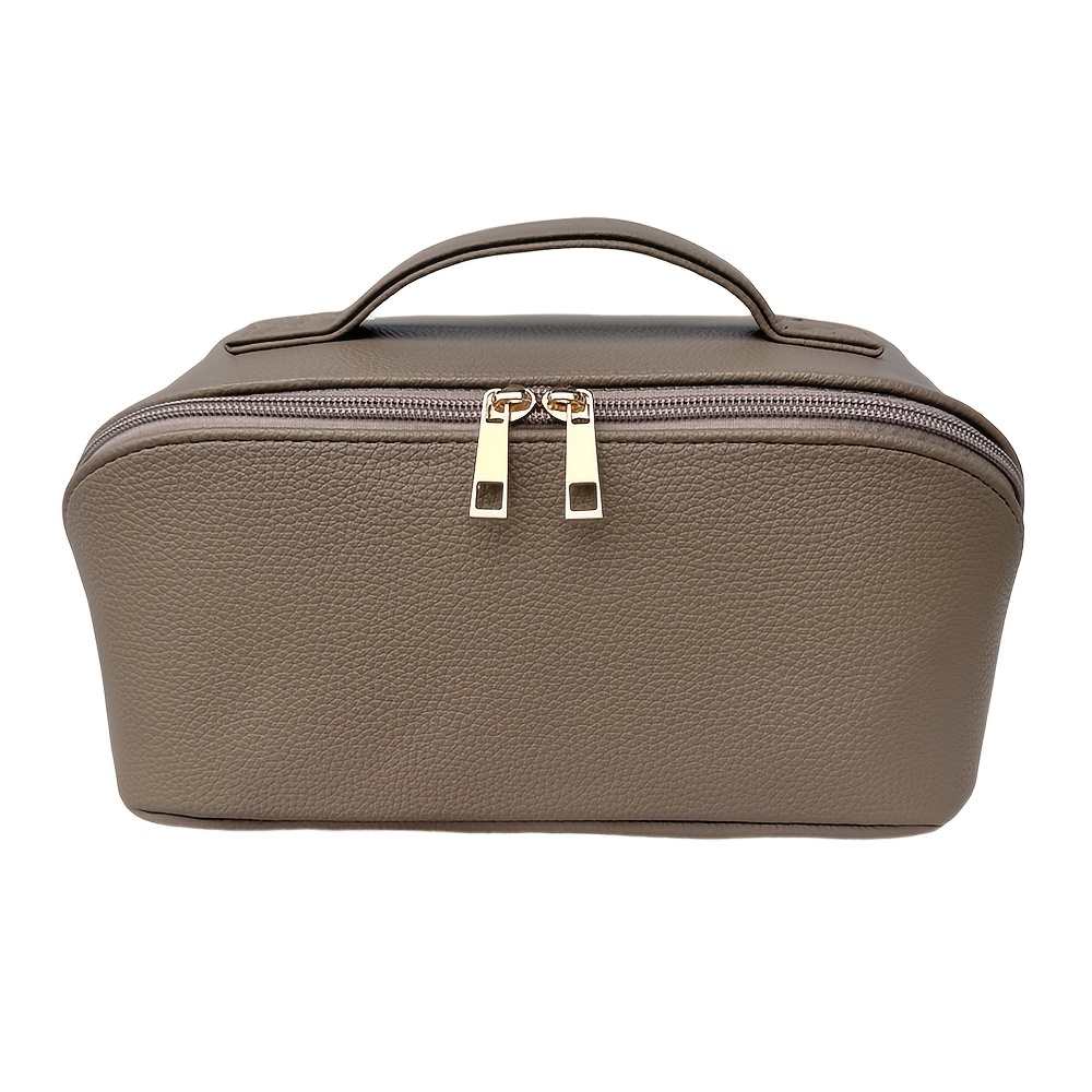 Image of High-end Makeup Bag Lychee Pattern Pvc Leather Large-capacity Wash Bag Portable Travel Storage Bag Holiday Gift Mother's Day