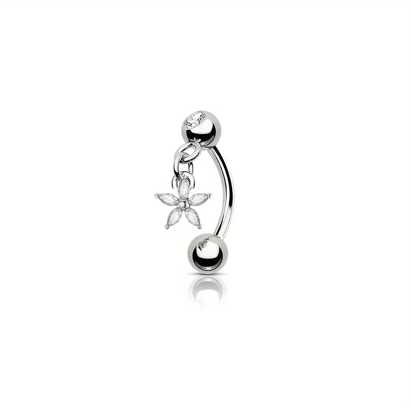 Image of 1pc Synthetic Synthetic Zirconia Pendant Eyebrow Piercing Stud Earrings Curved Barbell Banana Ring Snug Daith Helix Belly Ring Cartilage Tragus Conch Body Jewelry