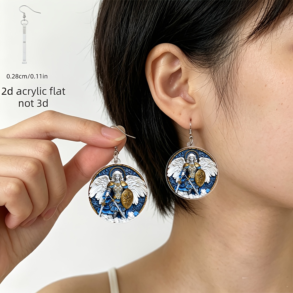 2D Acrylic Holy Knight on Expedition Pattern Earrings