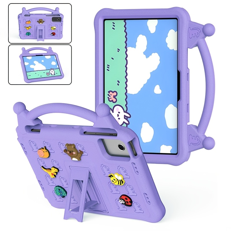TEMU Tablet Case For Tab Idea 11"tb-335/336fu/xinpad 11" (2025) New Cartoon Animal Paradise Handheld Tablet Protective Cover, With Foldable Stand,