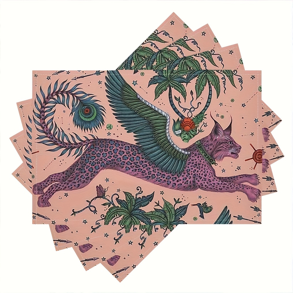 TEMU 4pcs Set Of Ctting184 Table Decoration Mats, Coffee Table Mats, And Plate Mats (table Mats) 12x18 Inches