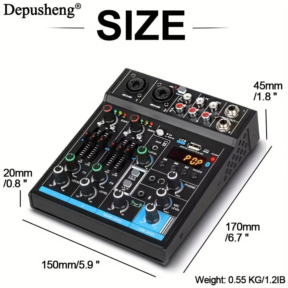 Depusheng Amplificador Auriculares Estéreo Monitoreo 4 - Temu