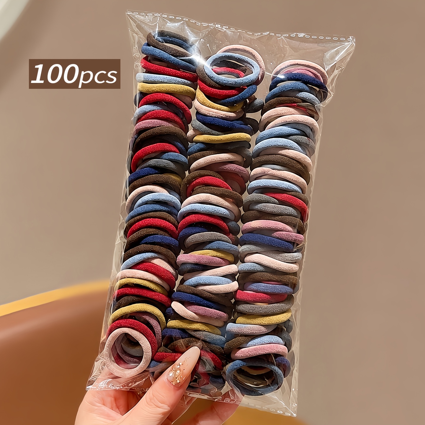 Image of 100pcs Multicolor Hair Elastics | Versatile Daily Use, -and-