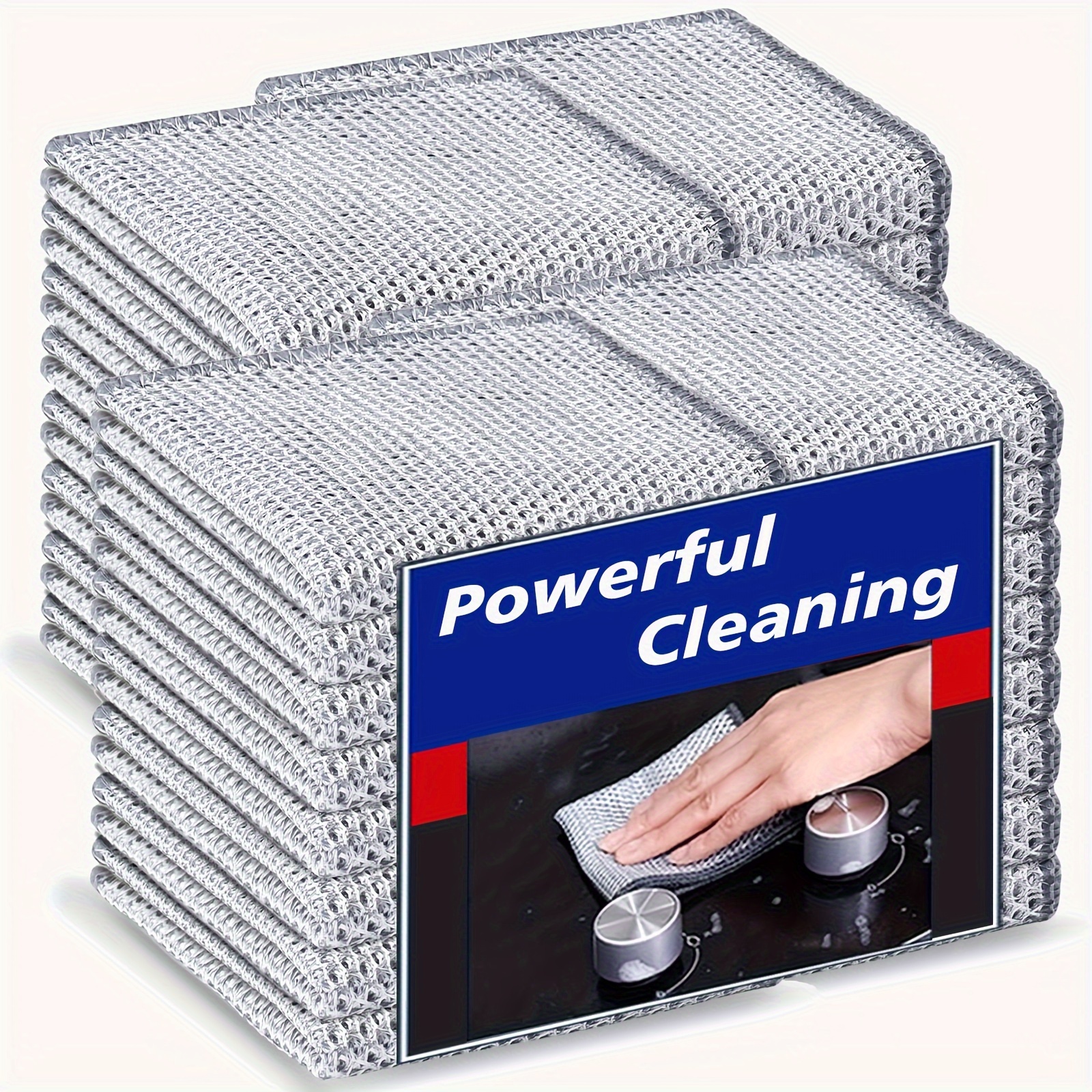 

8/16/24/32pcs Miracle Mesh Microfiber Cleaning Cloths - Reusable, Low Shedding, Towels For Living Room, Bedroom, Bathroom, Toilet, Kitchen - Scratch-free, Space-themed Polyester Fabric