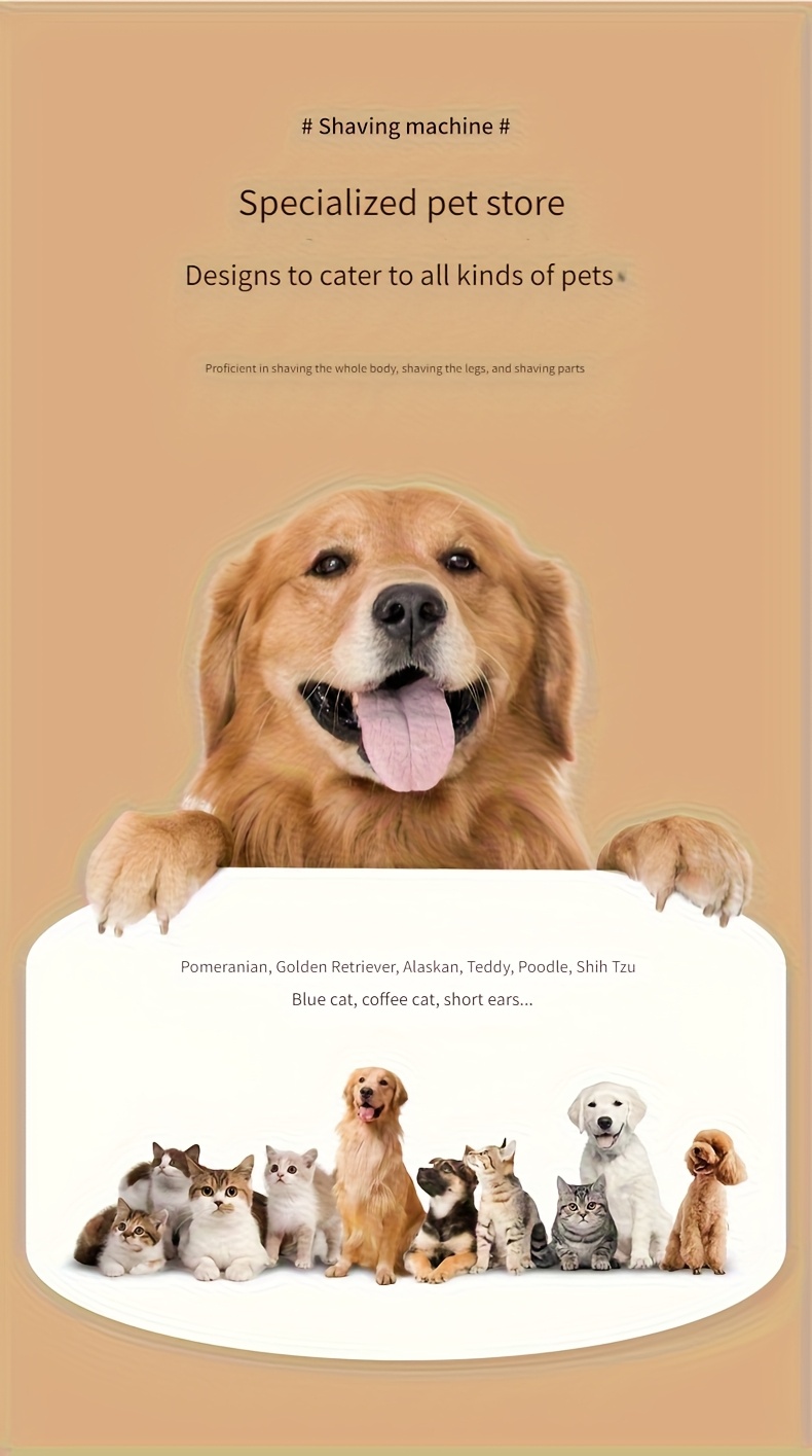 [Tondeuse pour chats] Tondeuse Électrique pour Chats, Kit de Toilettage Universel Rechargeable pour Animaux Domestiques avec Brosse Automatique