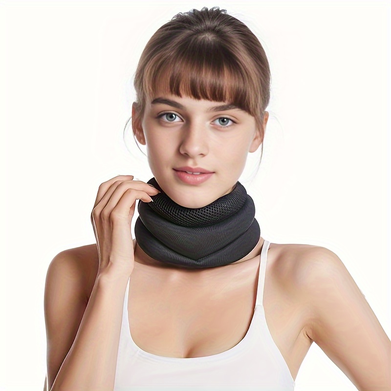 1pc Soft Foam Neck Brace Universal Cervical Collar, Adjustable Support Brace  For Sleeping - Relieves Pain And Spine Pressure, Neck Collar After Whiplash  Or Injury (Depth, M))