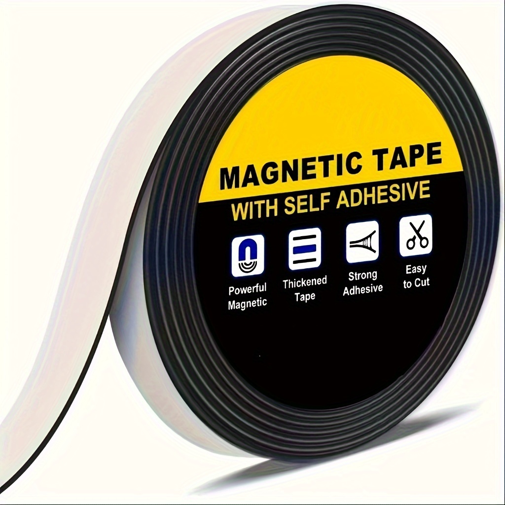 

Strong Self-adhesive Magnetic Tape Roll - Flexible, Thick 2mm For Crafts, Whiteboards & Fridge Organization - Multiple Widths (1/1.2/2/2.5/3cm) X Length (1/2m)