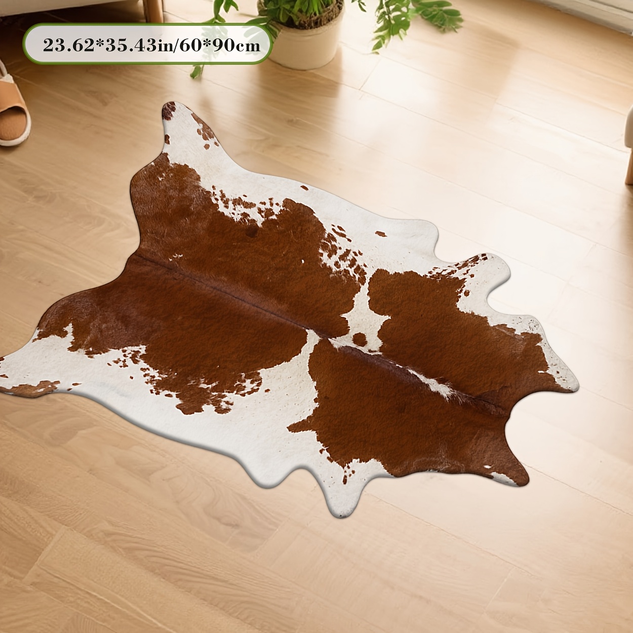 TEMU Tapis Décoratif Créatif de Irrégulière | Motif Imprimé Texturé Marron, Idéal pour Entrée, Tapis de Bain, Salon, Couloir, Chambre, Jardin, Hall |