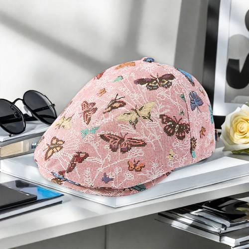 womens vintage newsboy cap adjustable elastic visor beret hat hand washable fashion accessory for casual formal outfits outdoor headwear floral embroidery lightweight hat stylish headwear stylish women durable construction summer wardrobe