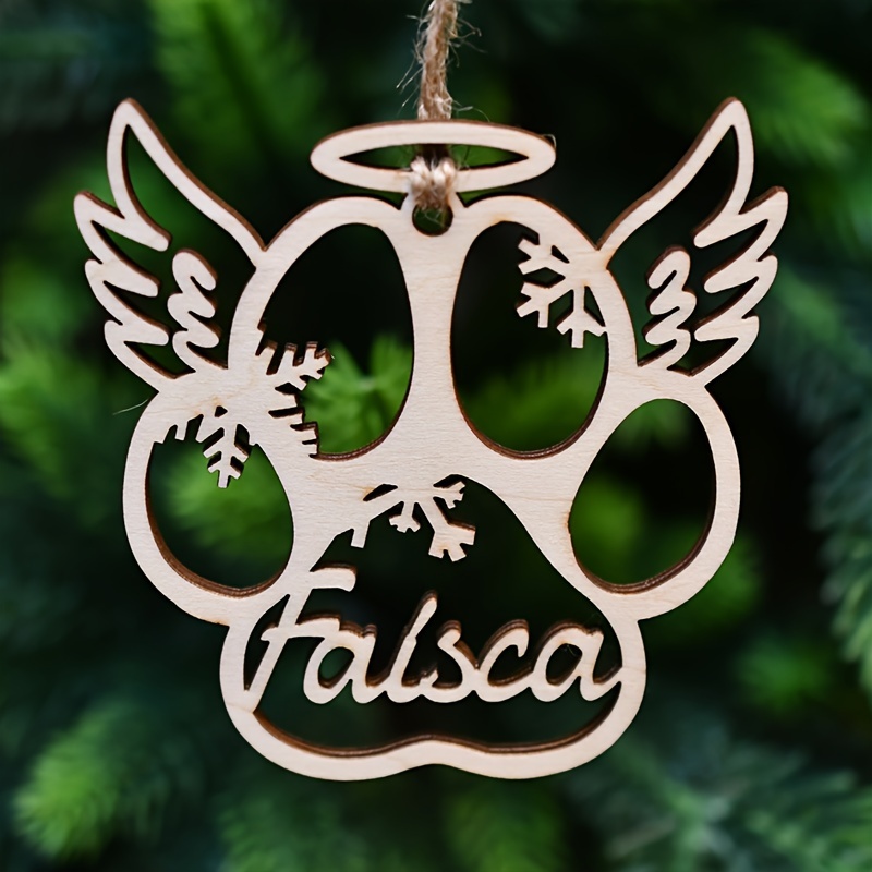 

1pc Custom Wooden And Wing Ornaments The Perfect Commemorative Gift For Pets, Suitable For Christmas And Holidays, Gifts , Gifts For Family