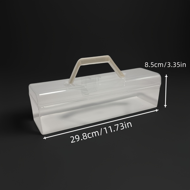 Stackable Transparent Plastic Storage Boxes - Home, Office, Calligraphy Tool Storage Boxes, Accessory Boxes, Portable Hand Straps With Lids