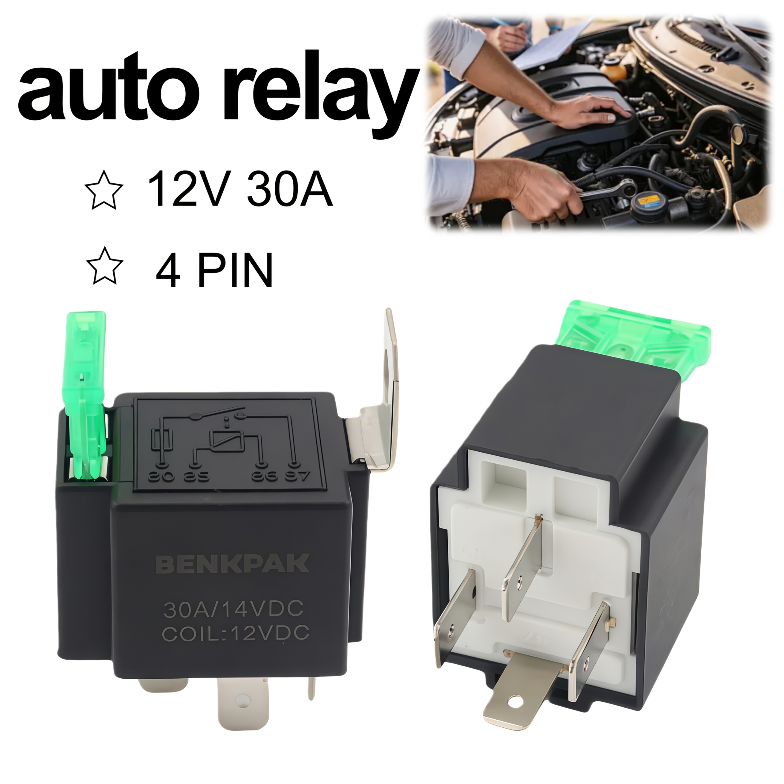 copper terminal     on off 12v   4 pin car motor relay with holder socket on off   relay Product details 0