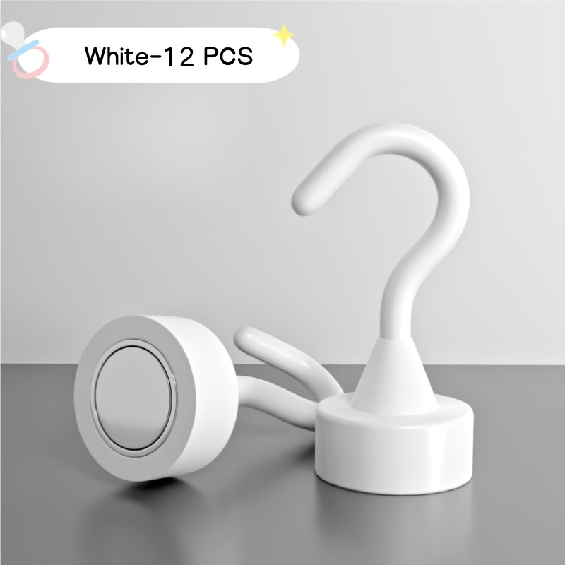 Image of Colorful Magnetic Plastic Hooks, Magnetic Refrigerator Hooks, Suitable For Kitchen, Home, Cruise, Workplace, Office, And Garage, Magnetic Hooks