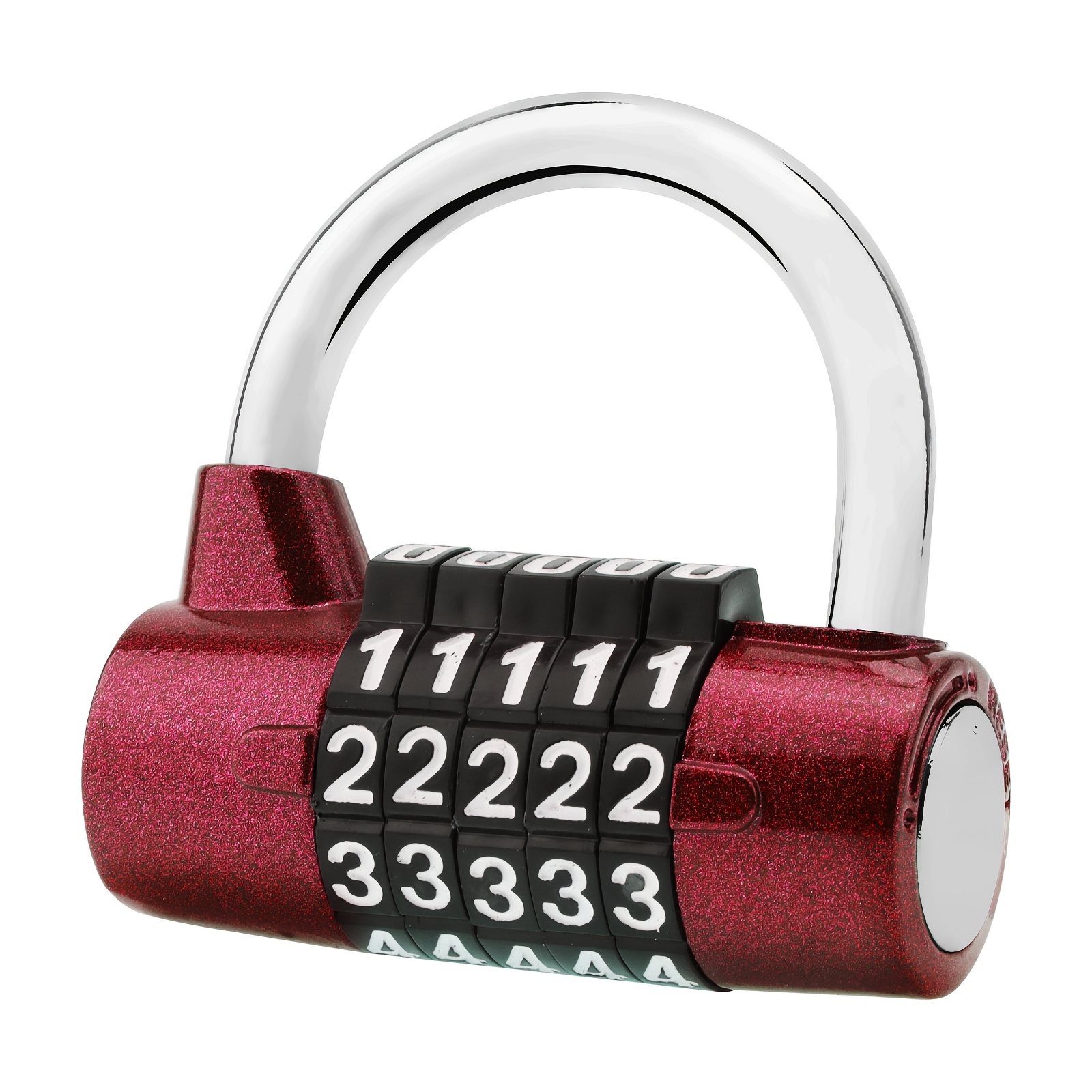 TEMU Cadenas à combinaison en alliage de de 2,56 pouces pour salle de sport scolaire/ clôture/ boîte à outils, cadenas à combinaison de sécurité à 5