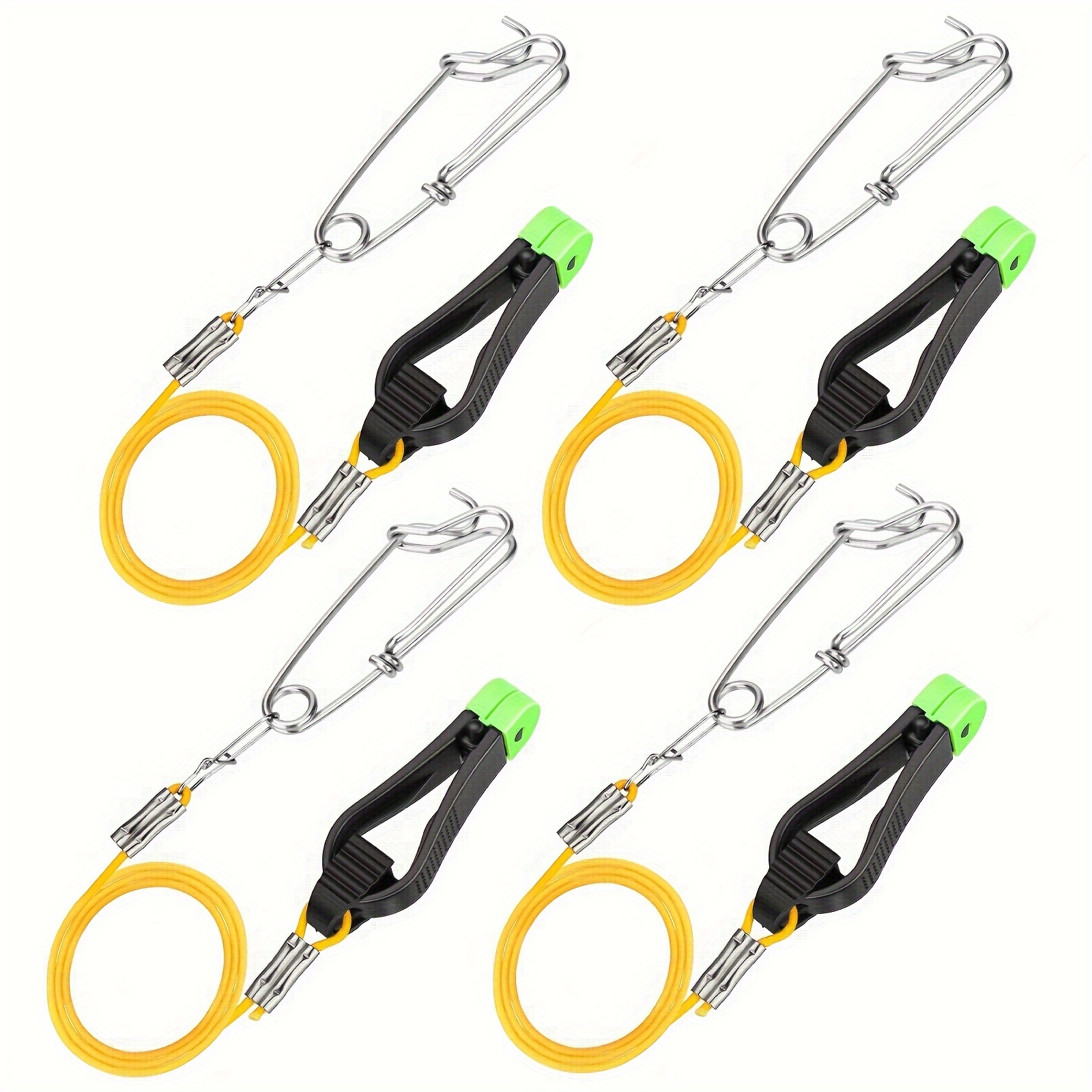 TEMU 4pcs Release, 17 Inch Leader With Snap Release Clip, Weight Release Clips For Planer Board, Offshore Fishing Accessories