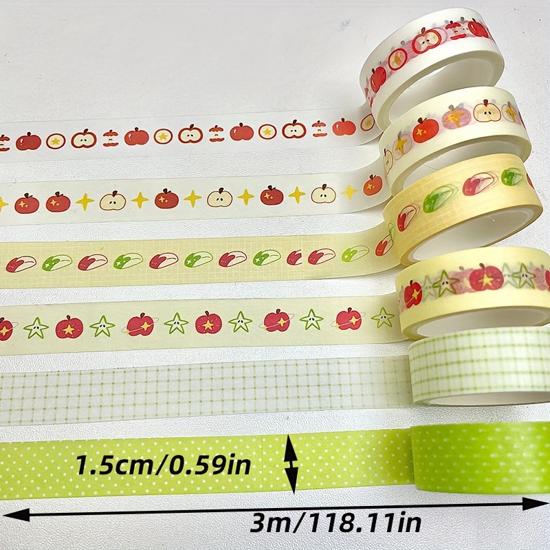 Image of 6 Rolls Of Tape, Cute Cartoon And Paper Tape, Girly Heart, Handbook Decorative Stickers, Adhesive Tape Strips