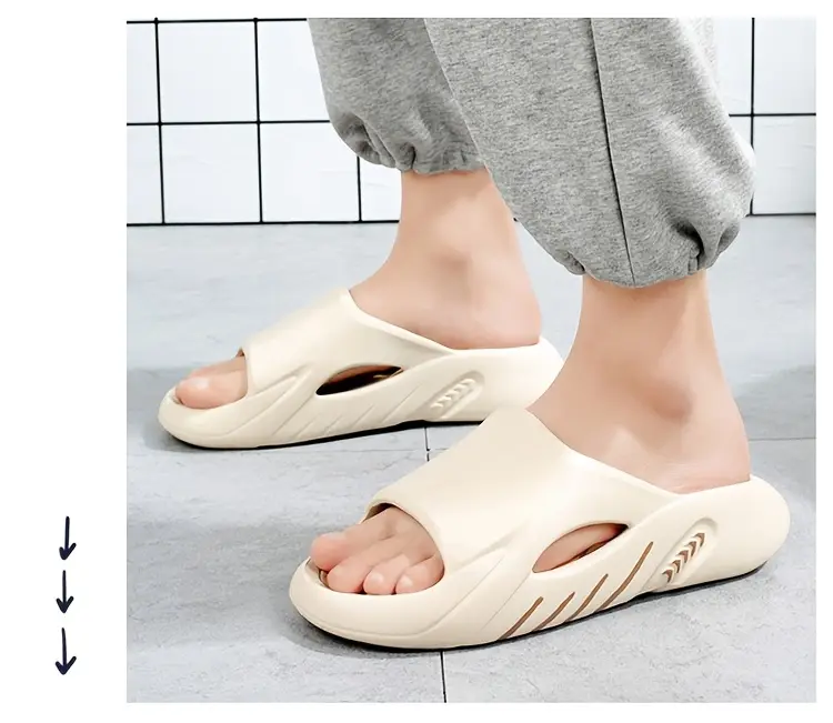 unisex 1 pair eva slides for women 2024 fashionable massage insole slippers non slip odor resistant indoor outdoor beach strap sandals solid color Product details 9
