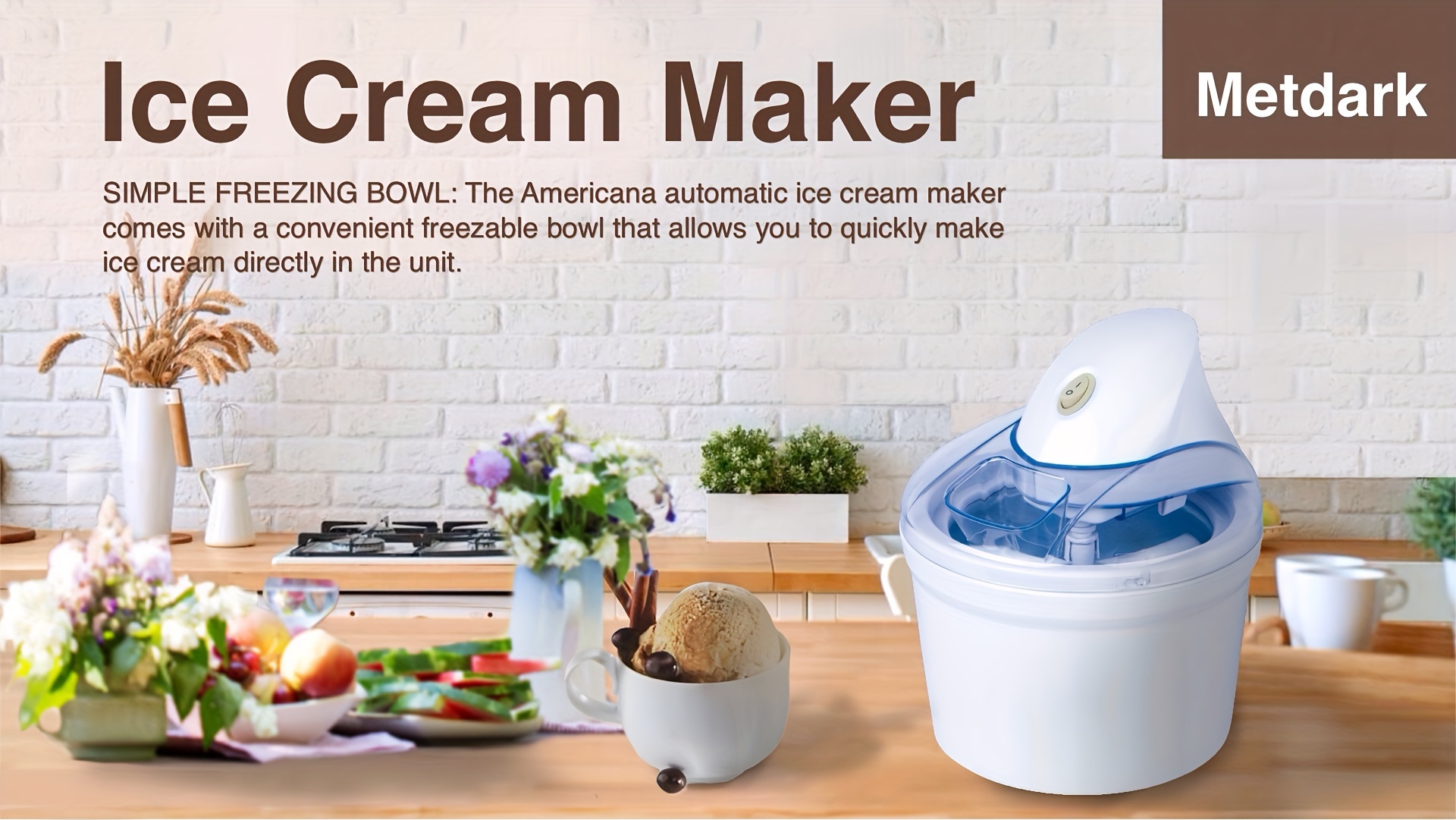 bl 1200 1 5 qt freezer bowl automatic diy easy homemade electric ice cream maker ingredient chute on off switch   needed creamy ice cream gelato   yogurt sorbet recipe book details 0